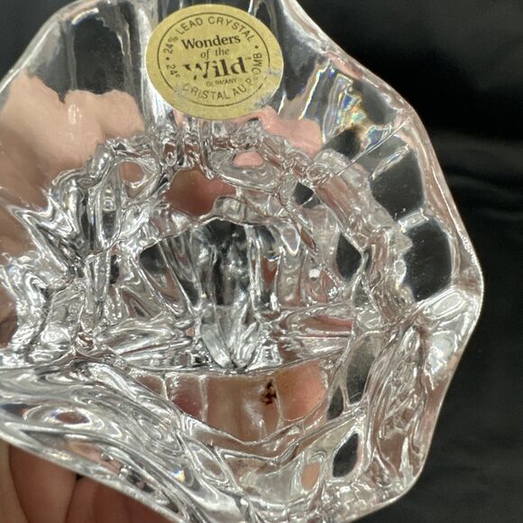 Dolphin Sculpture Wonders of the Wild in Waves Germany 24% Lead Cristal Au Plomb - Picture 9 of 9